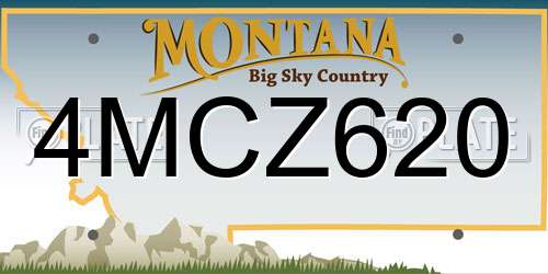 4MCZ620 Montana License Plate