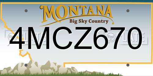 4MCZ670 Montana License Plate