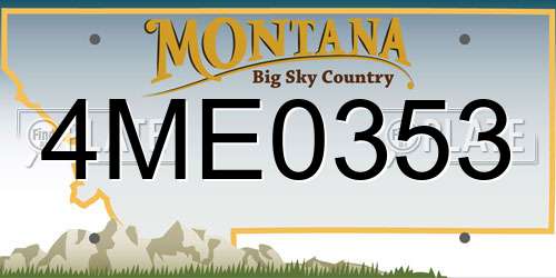 4ME0353 Montana License Plate