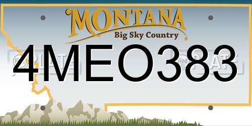 4MEO383 Montana License Plate