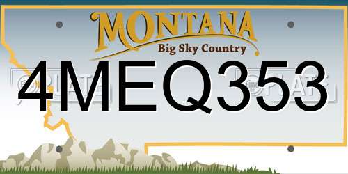 4MEQ353 Montana License Plate