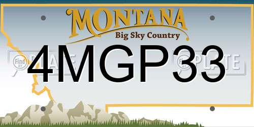 4MGP33 Montana License Plate