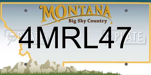 4MRL47 Montana License Plate