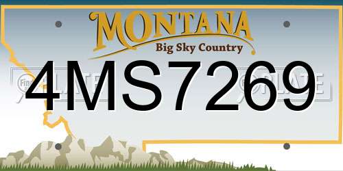 4MS7269 Montana License Plate