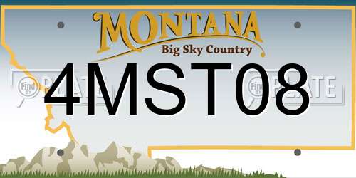 4MST08 Montana License Plate