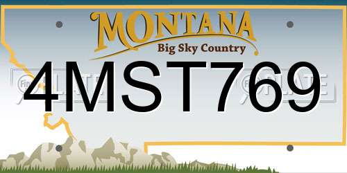 4MST769 Montana License Plate