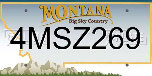 4MSZ269 Montana License Plate