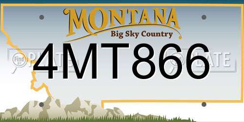 4MT866 Montana License Plate
