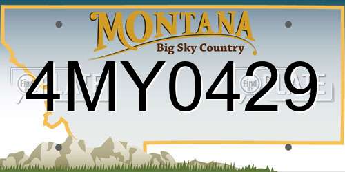 4MY0429 Montana License Plate