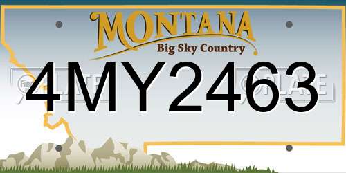 4MY2463 Montana License Plate