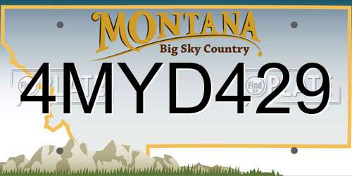 4MYD429 Montana License Plate