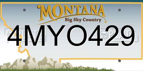 4MYO429 Montana License Plate