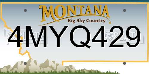 4MYQ429 Montana License Plate