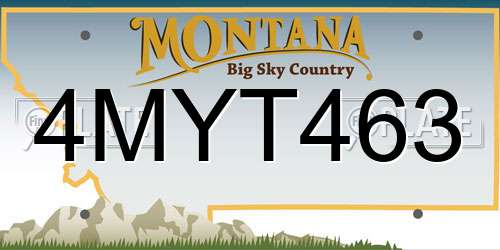 4MYT463 Montana License Plate