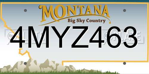 4MYZ463 Montana License Plate