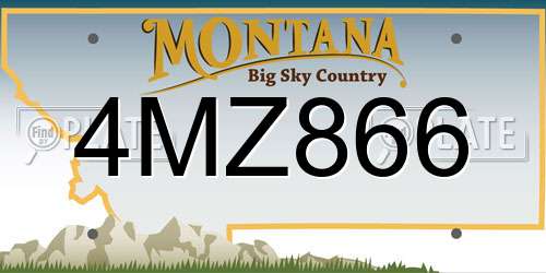 4MZ866 Montana License Plate