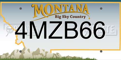 4MZB66 Montana License Plate