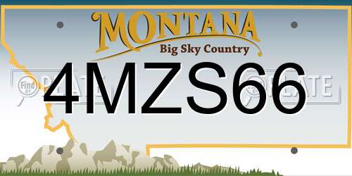 4MZS66 Montana License Plate