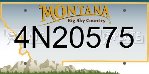 4N20575 Montana License Plate