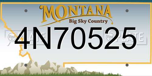 4N70525 Montana License Plate