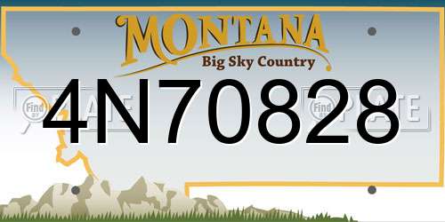 4N70828 Montana License Plate