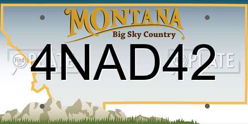 4NAD42 Montana License Plate