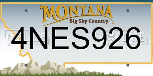 4NES926 Montana License Plate