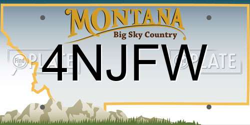4NJFW Montana License Plate