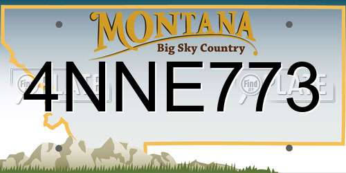4NNE773 Montana License Plate