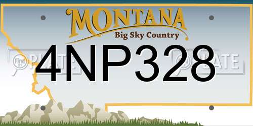 4NP328 Montana License Plate