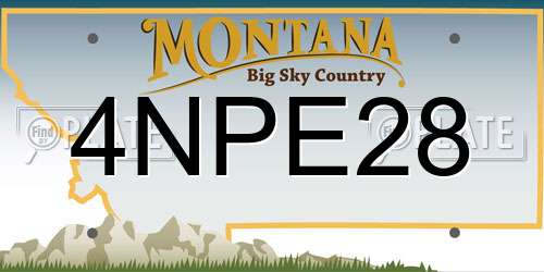 4NPE28 Montana License Plate