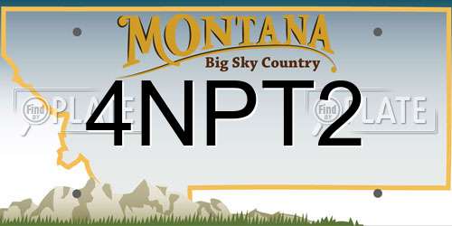 4NPT2 Montana License Plate