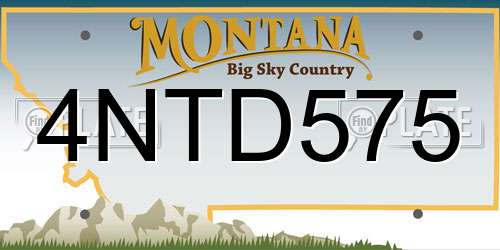 4NTD575 Montana License Plate