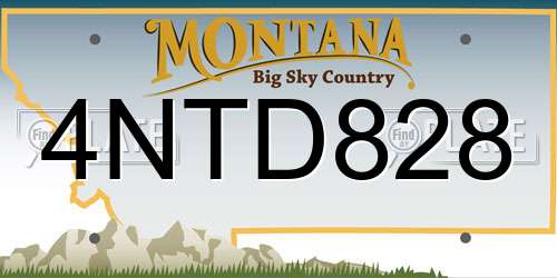 4NTD828 Montana License Plate