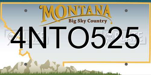 4NTO525 Montana License Plate