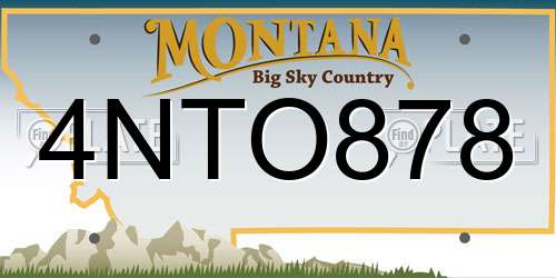4NTO878 Montana License Plate