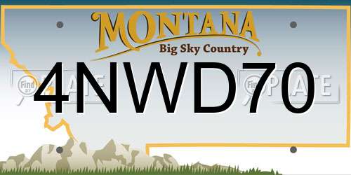 4NWD70 Montana License Plate