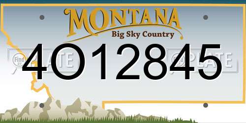4O12845 Montana License Plate