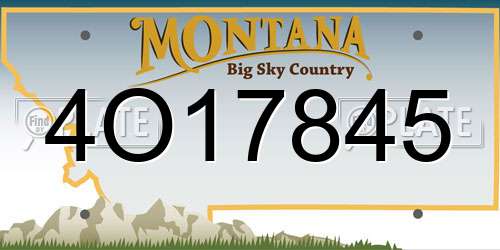 4O17845 Montana License Plate