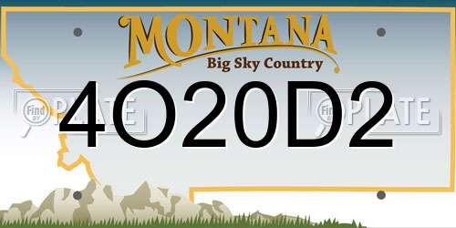 4O20D2 Montana License Plate