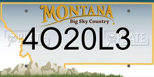 4O20L3 Montana License Plate