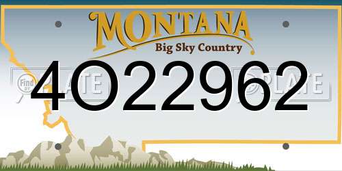 4O22962 Montana License Plate