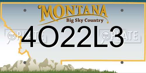 4O22L3 Montana License Plate
