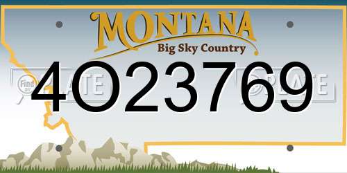 4O23769 Montana License Plate