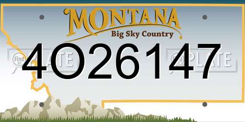 4O26147 Montana License Plate