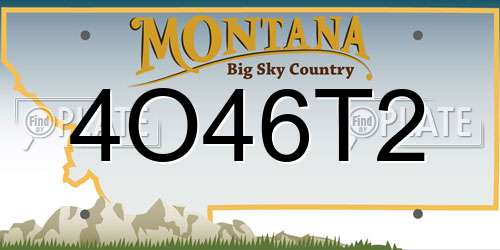 4O46T2 Montana License Plate