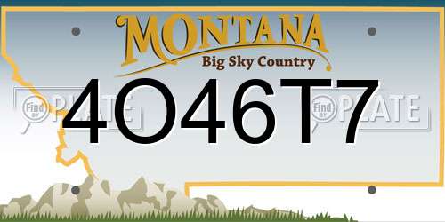 4O46T7 Montana License Plate