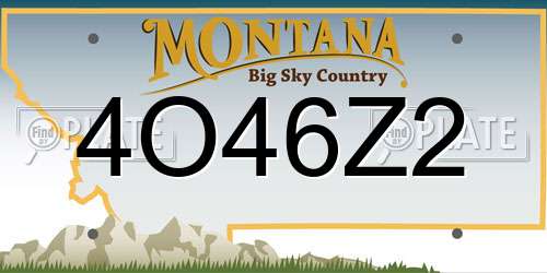 4O46Z2 Montana License Plate