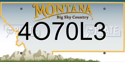 4O70L3 Montana License Plate