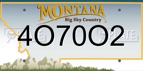 4O70O2 Montana License Plate